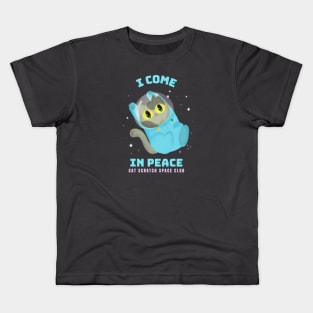 I Come In Peace Cat Kitty Astronaut Kids T-Shirt